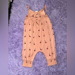 Kate Quinn Blush Romper with Cherry Design